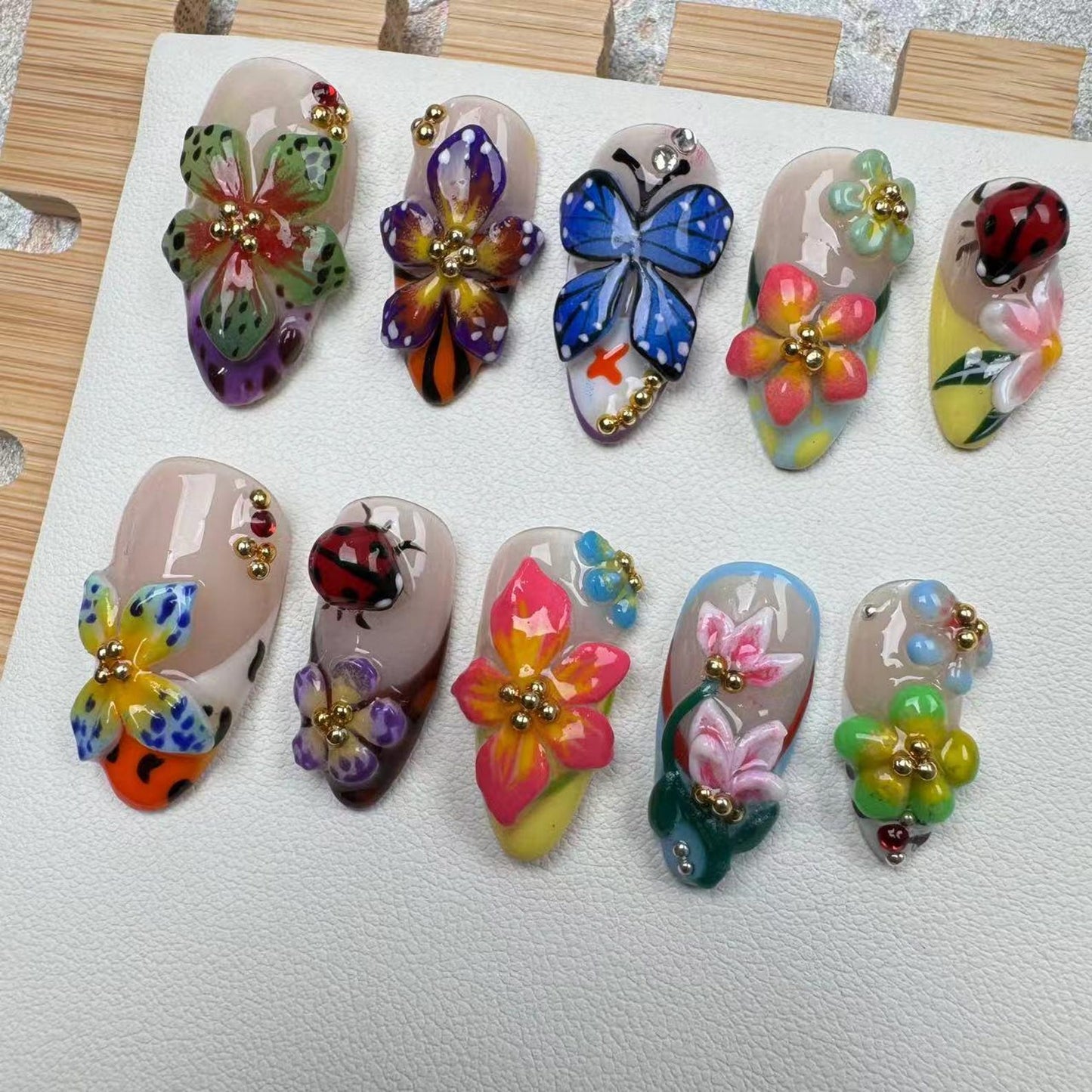 Flower Tropical Handmade Press on nails - Summer Nails