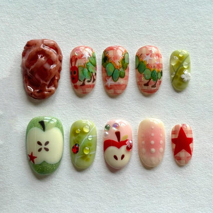 Fruit Party Handmade Press on nails - Summer Nails