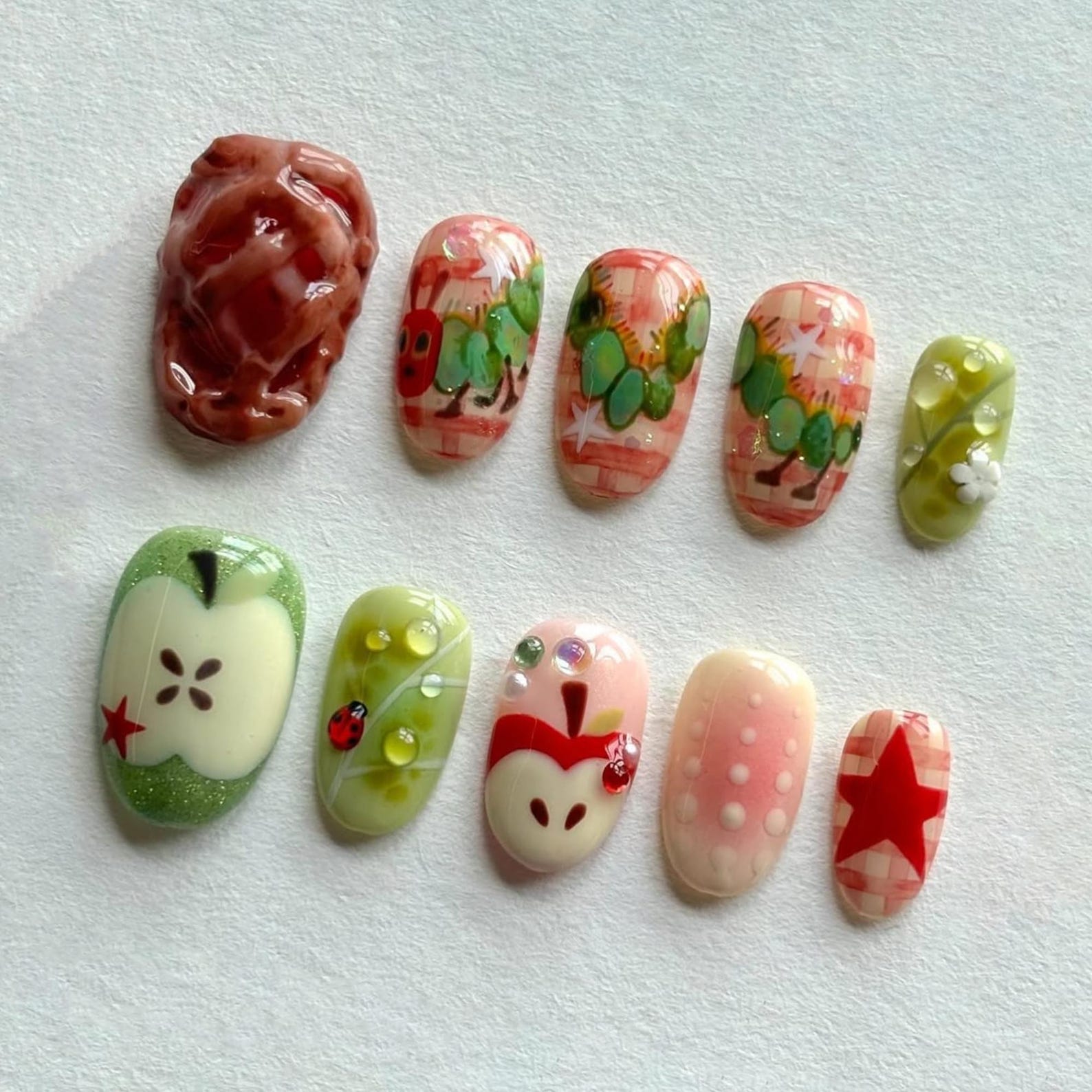Fruit Party Handmade Press on nails - Summer Nails