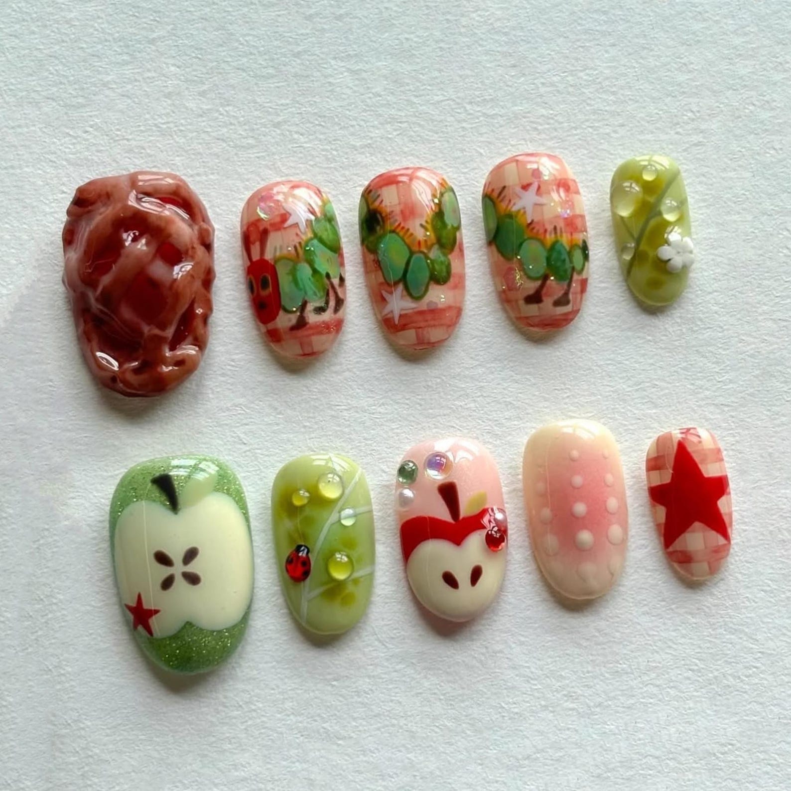 Fruit Party Handmade Press on nails - Summer Nails