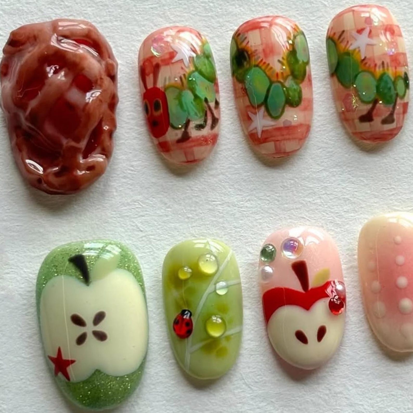Fruit Party Handmade Press on nails - Summer Nails