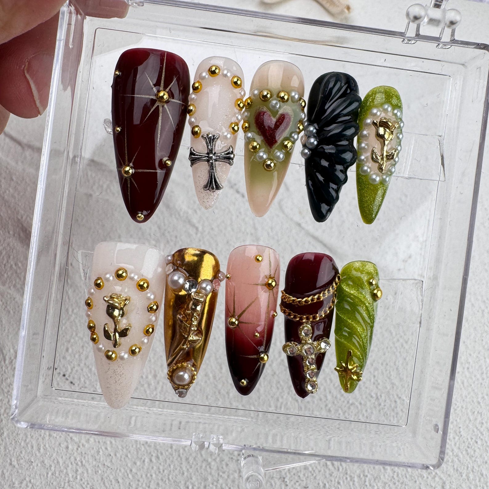 Gothic Handmade Press on nails - Summer Nails