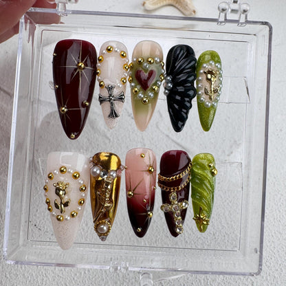 Gothic Handmade Press on nails - Summer Nails