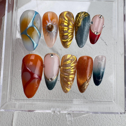 Gothic Summer Handmade Press on nails 