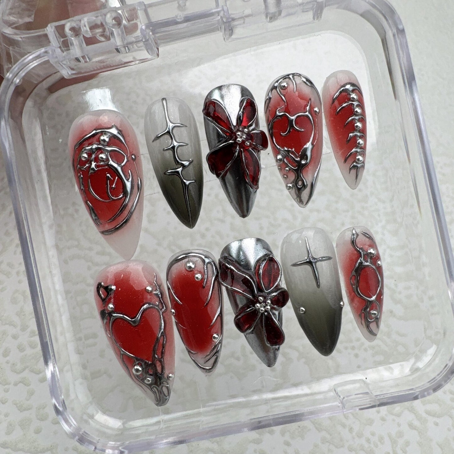 Gothic style 1 Handmade Press on nails - Summer Nails