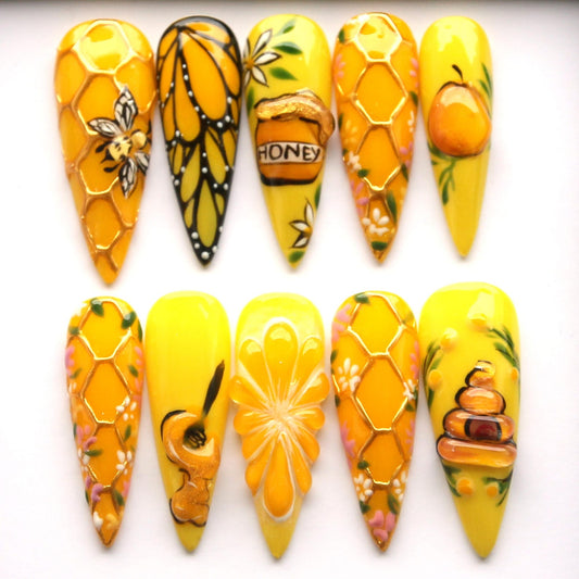 Honey Jar Handmade Press on nails - Summer Nails