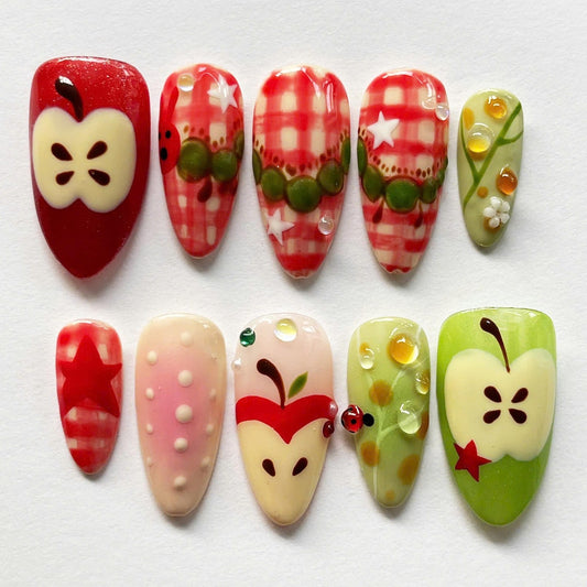 Hungry Caterpillar Handmade Press on nails - Summer Nails