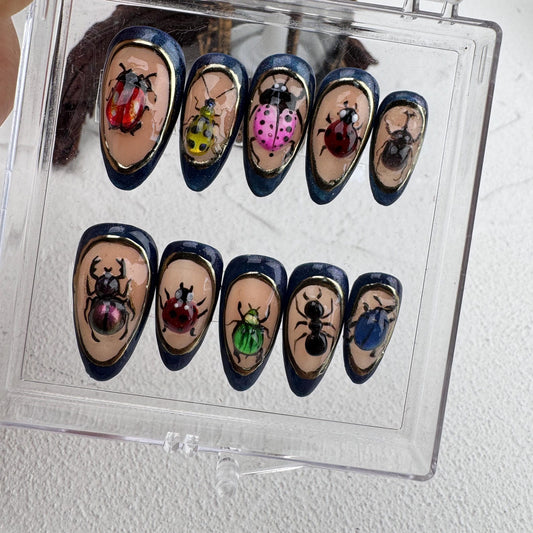 Insect Summer Handmade Press on nails - Summer Nails