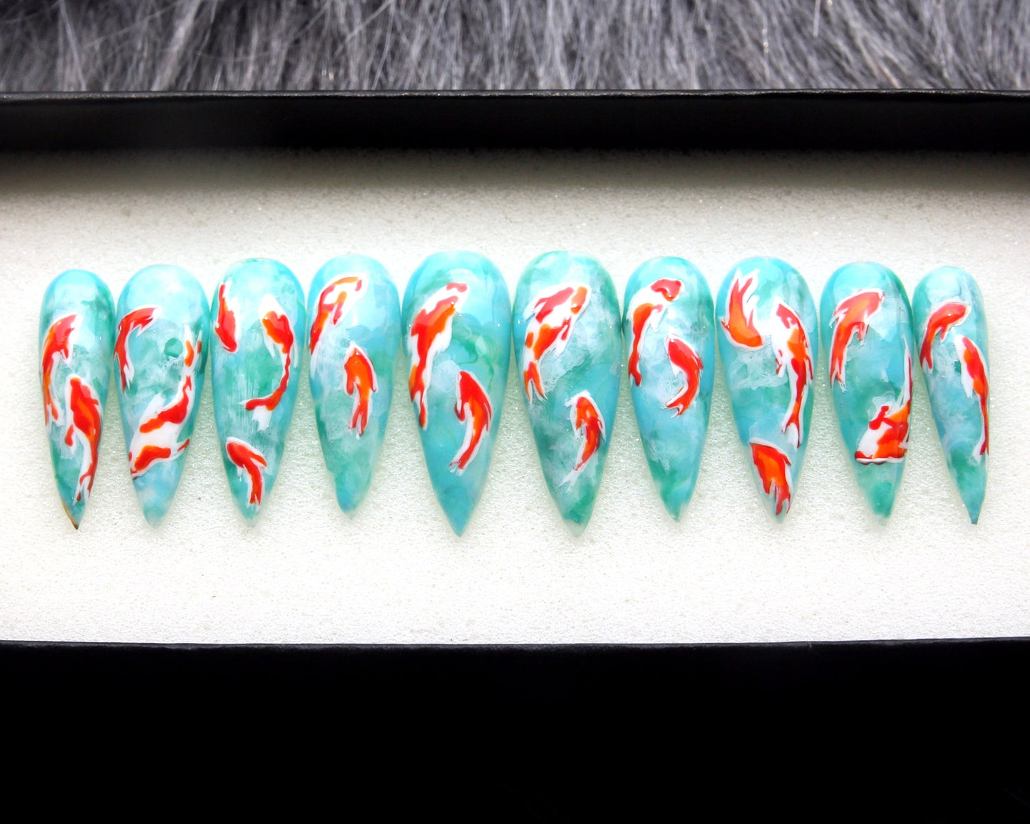 KOI Style Japanese Handmade Press on nails - Summer Nails
