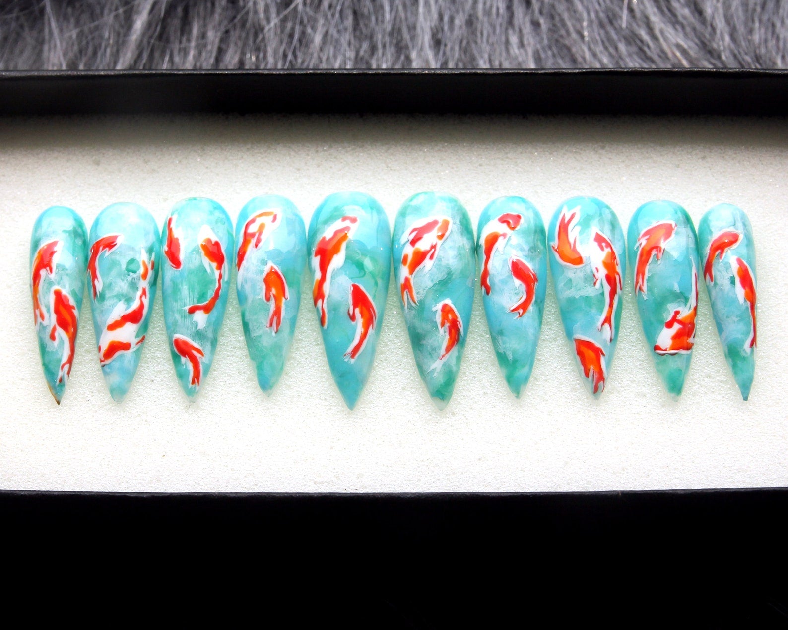 KOI Style Japanese Handmade Press on nails - Summer Nails