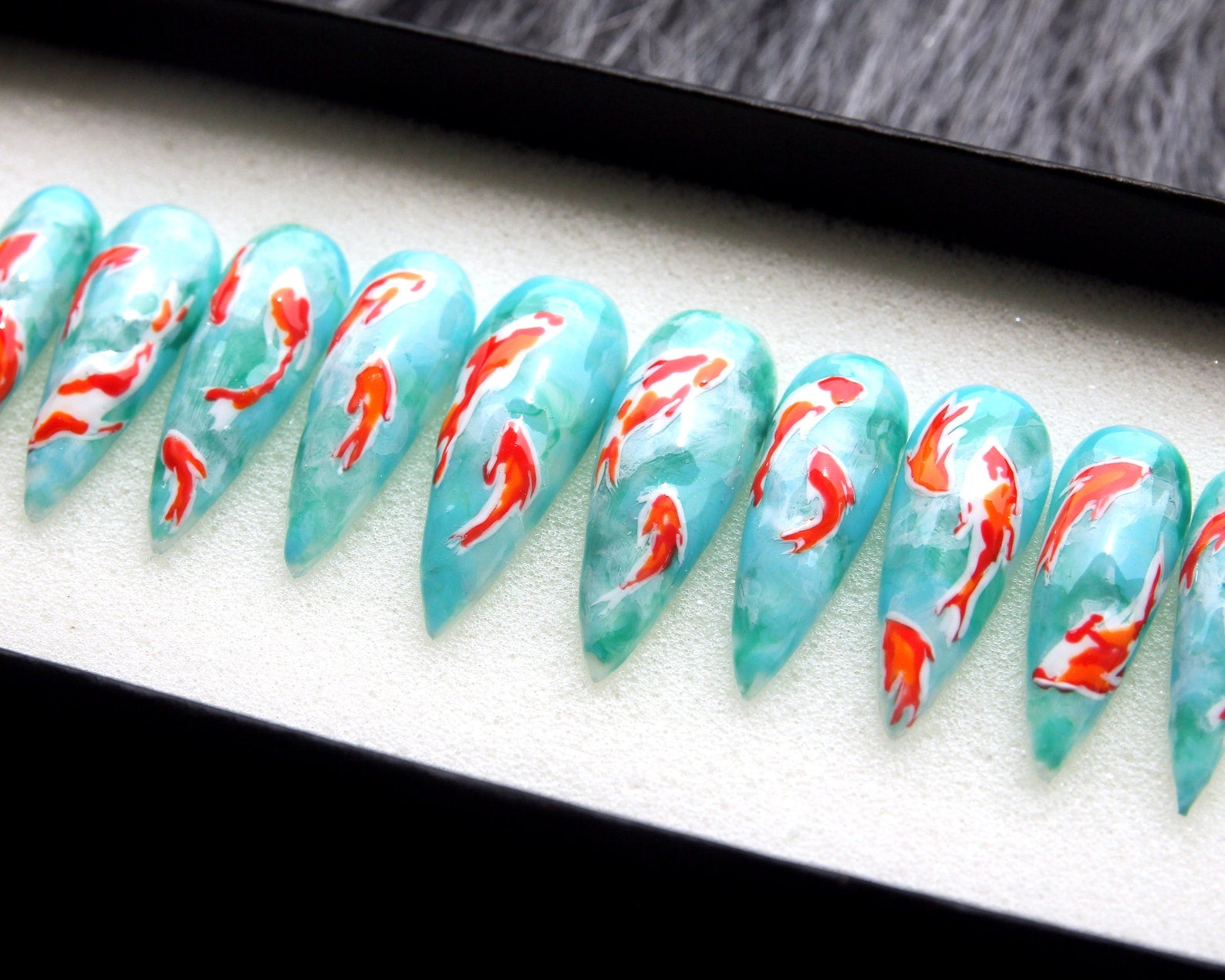 KOI Style Japanese Handmade Press on nails - Summer Nails