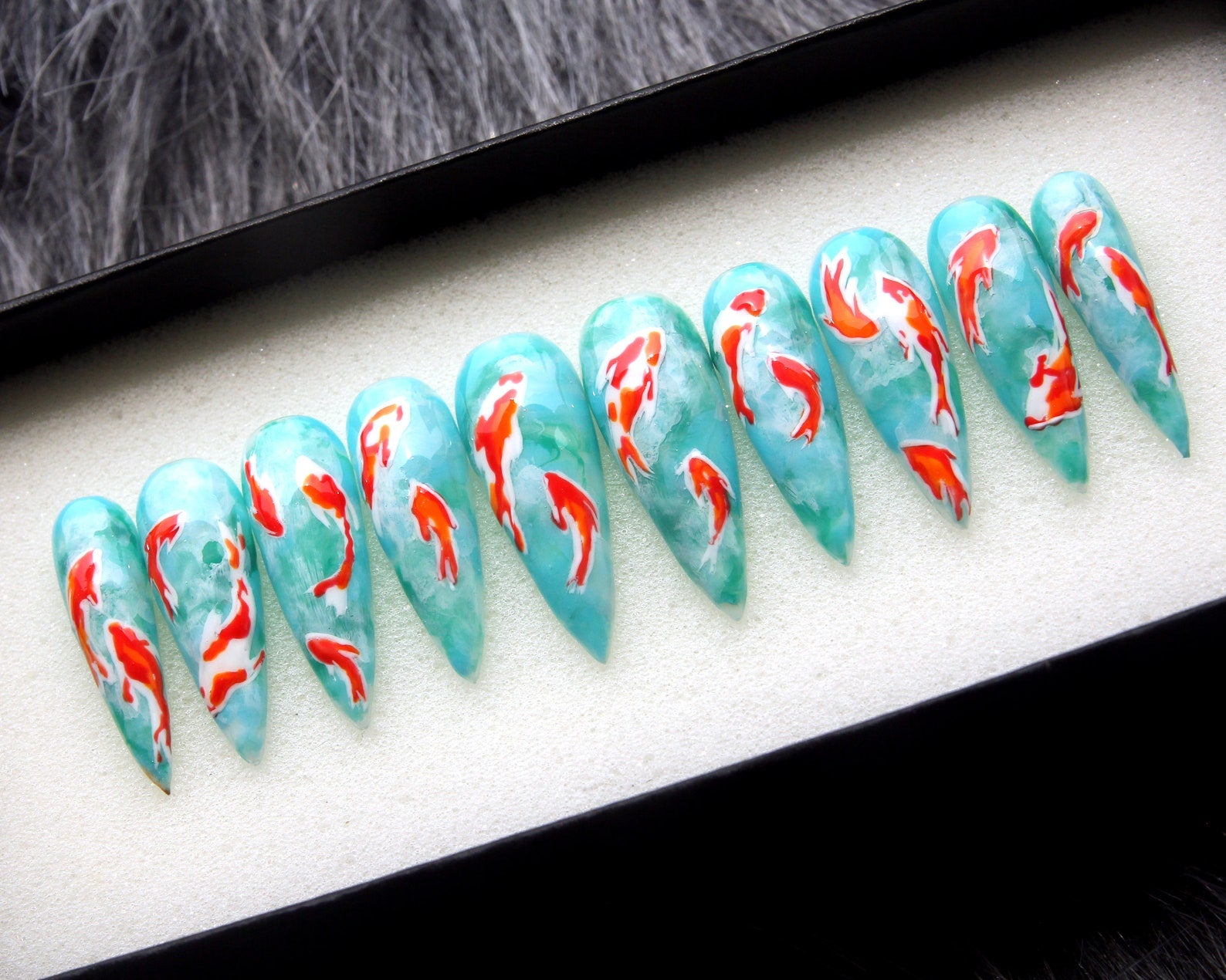KOI Style Japanese Handmade Press on nails - Summer Nails