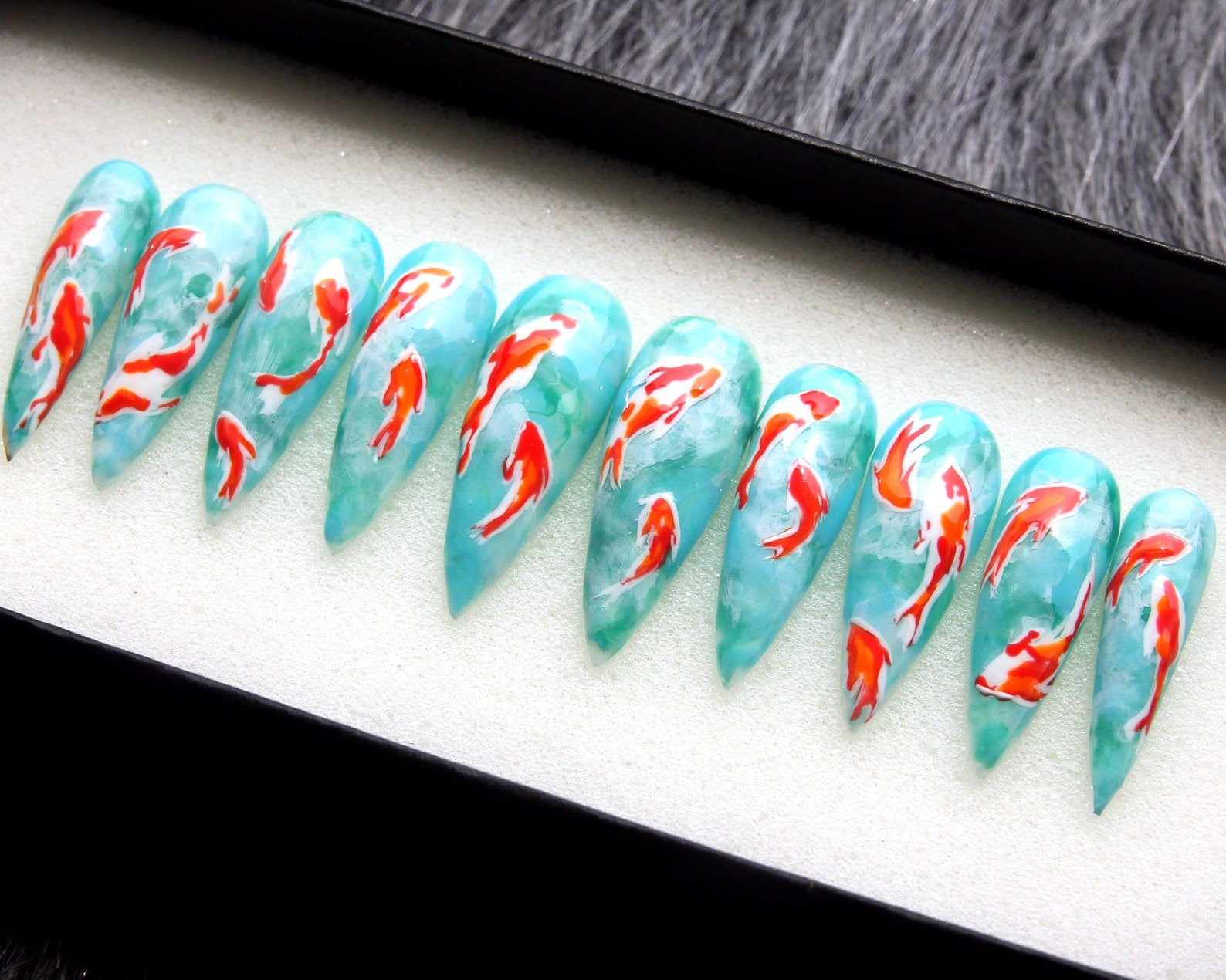 KOI Style Japanese Handmade Press on nails - Summer Nails