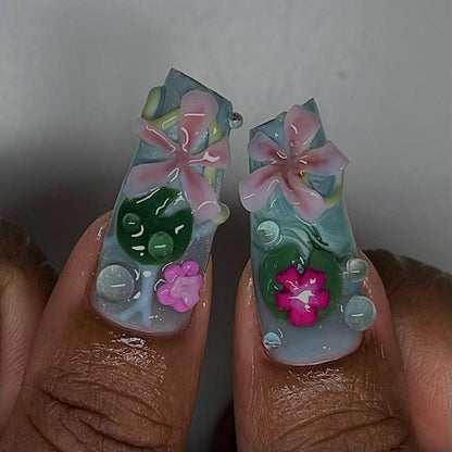 Koi Fish Japanese Handmade Press on nails - Summer Nails