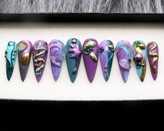 Lavender Handmade Press on nails - Summer Nails