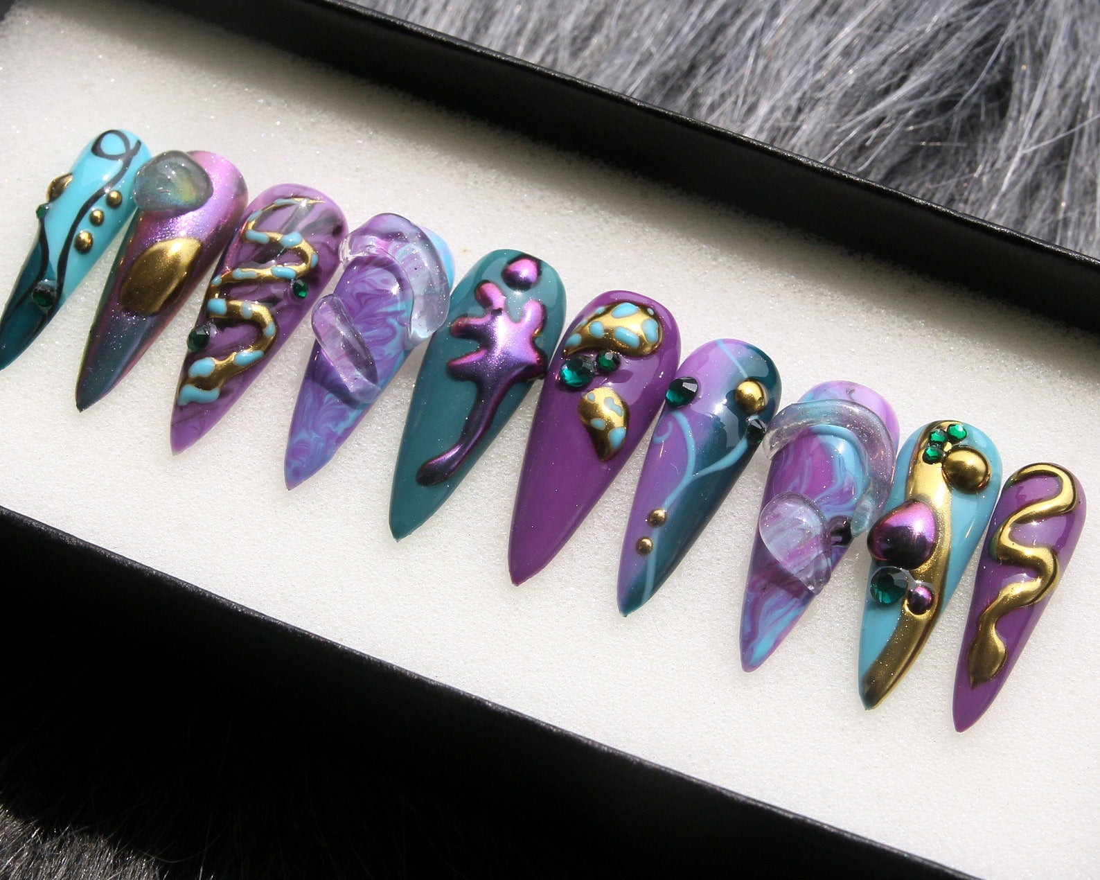 Lavender Handmade Press on nails - Summer Nails