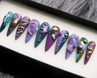 Lavender Handmade Press on nails - Summer Nails