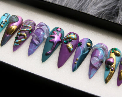 Lavender Handmade Press on nails - Summer Nails