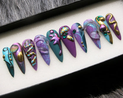 Lavender Handmade Press on nails - Summer Nails