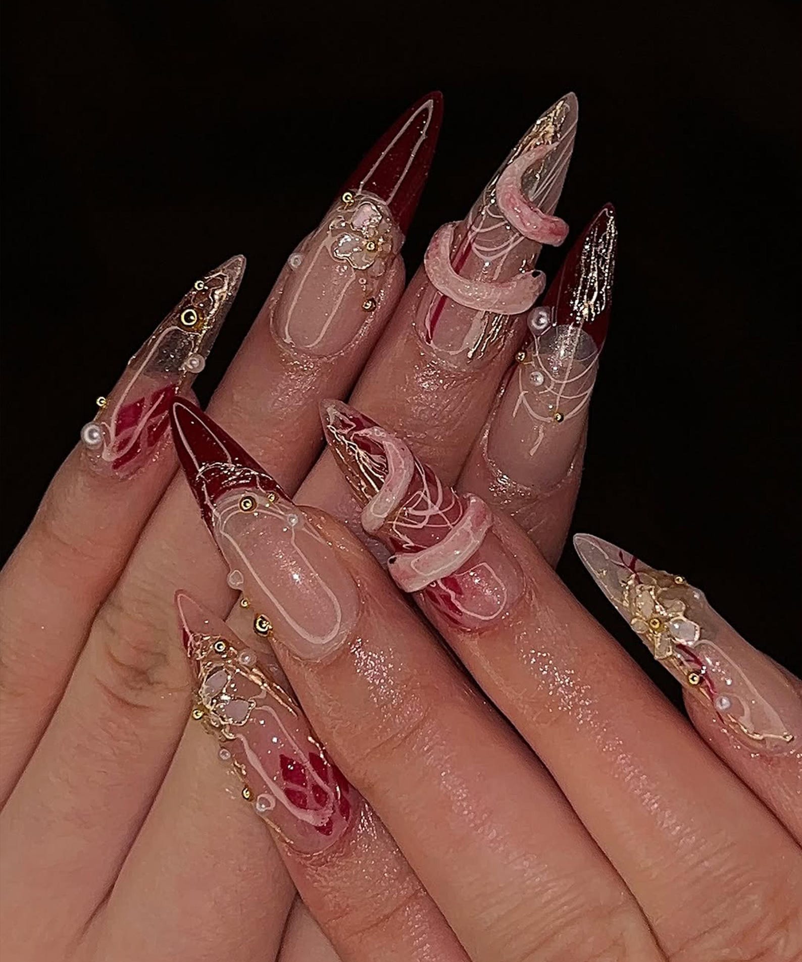 Luxury Gold Hour Handmade Press on Nails - Summer Nails