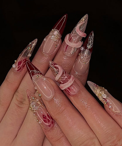 Luxury Gold Hour Handmade Press on Nails - Summer Nails
