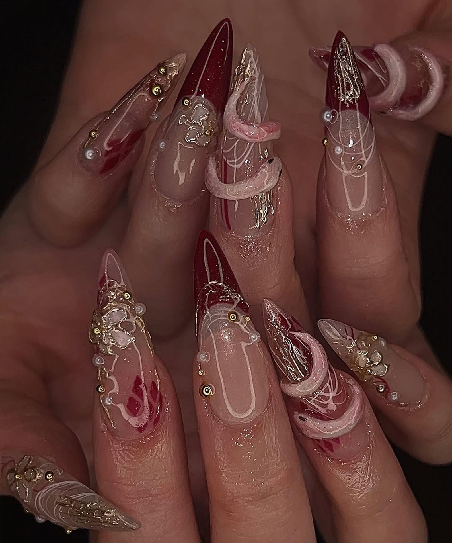 Luxury Gold Hour Handmade Press on Nails - Summer Nails