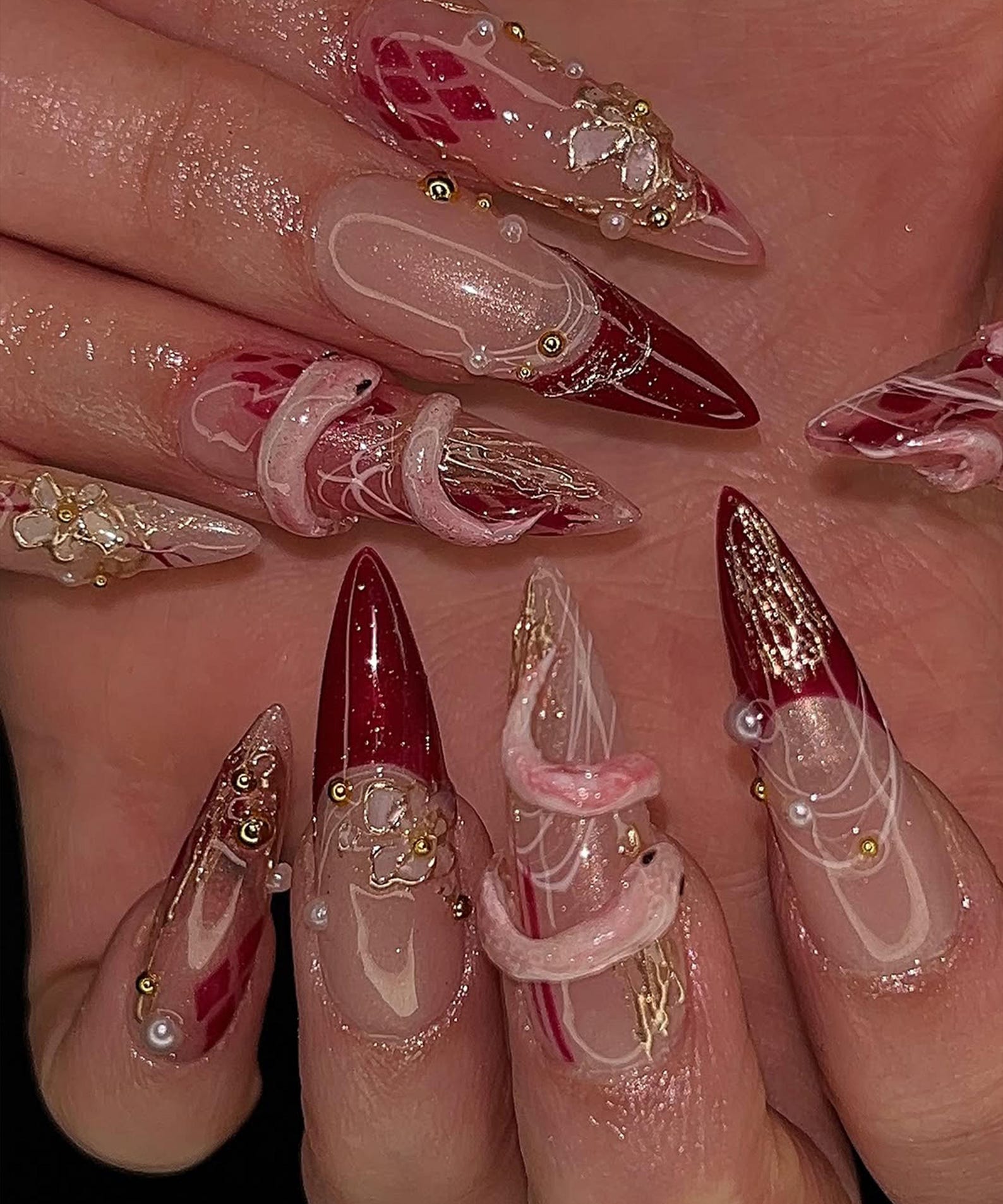 Luxury Gold Hour Handmade Press on Nails - Summer Nails