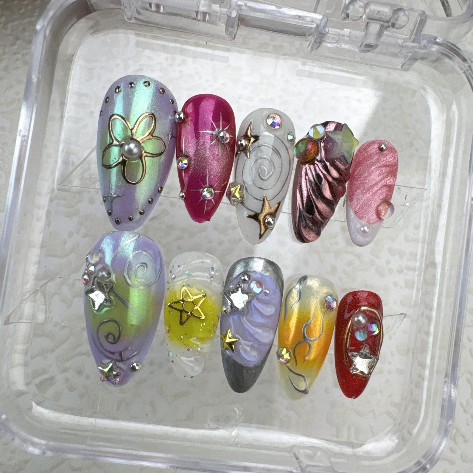Ocean Tropical Handmade Press on nails 