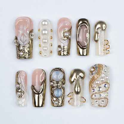 Opulent Drip Handmade Press on nails - Summer Nails