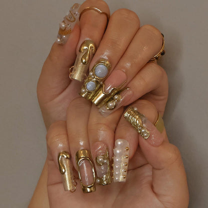 Opulent Drip Handmade Press on nails - Summer Nails