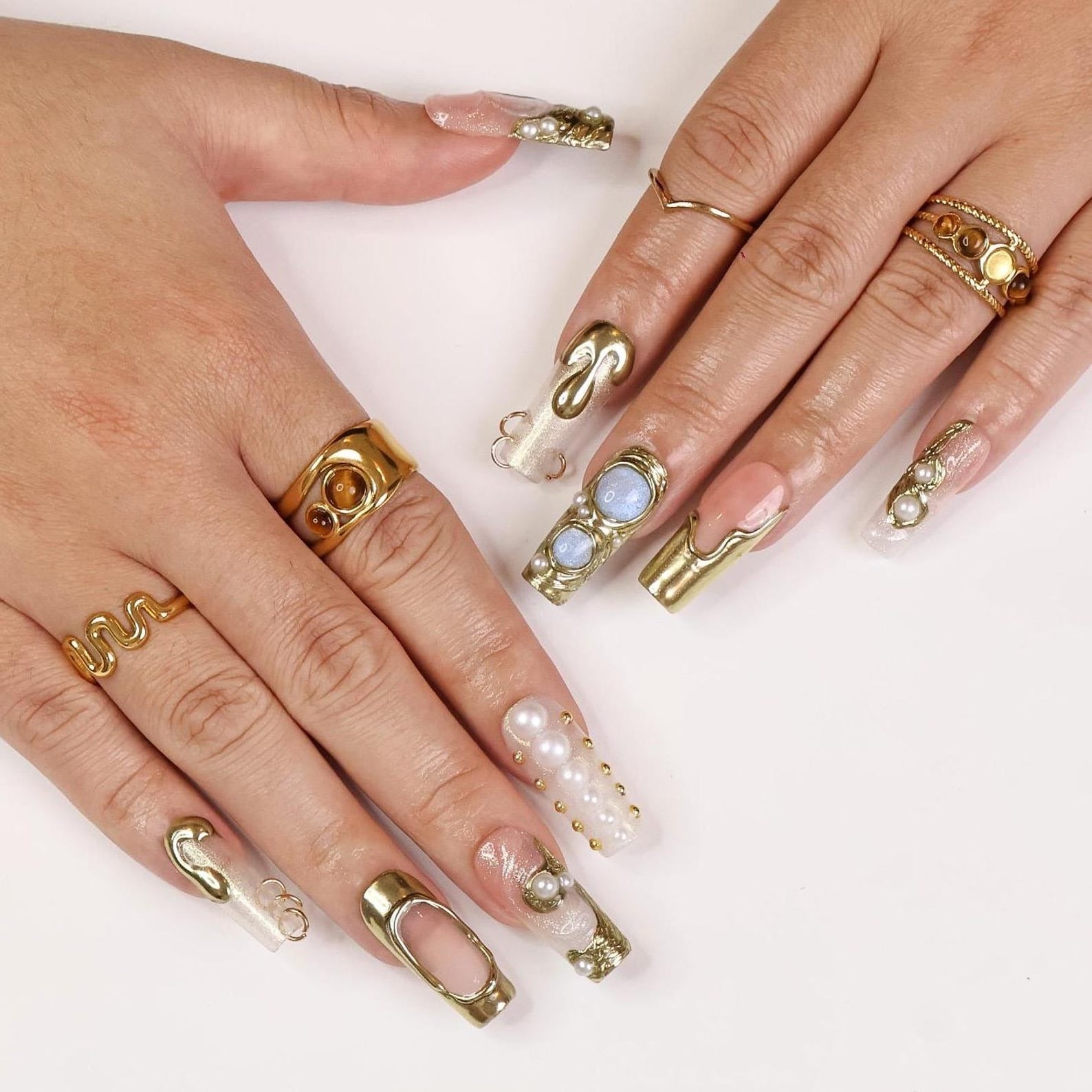 Opulent Drip Handmade Press on nails - Summer Nails
