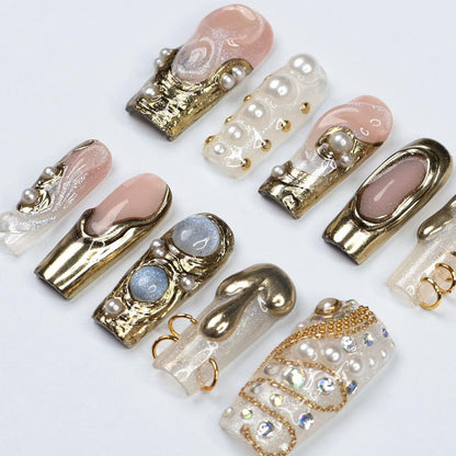Opulent Drip Handmade Press on nails - Summer Nails