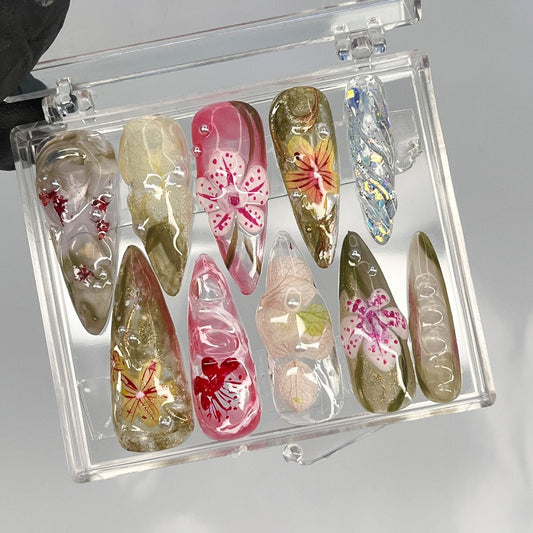 Orchard Flower Handmade Press on nails - Summer Nails