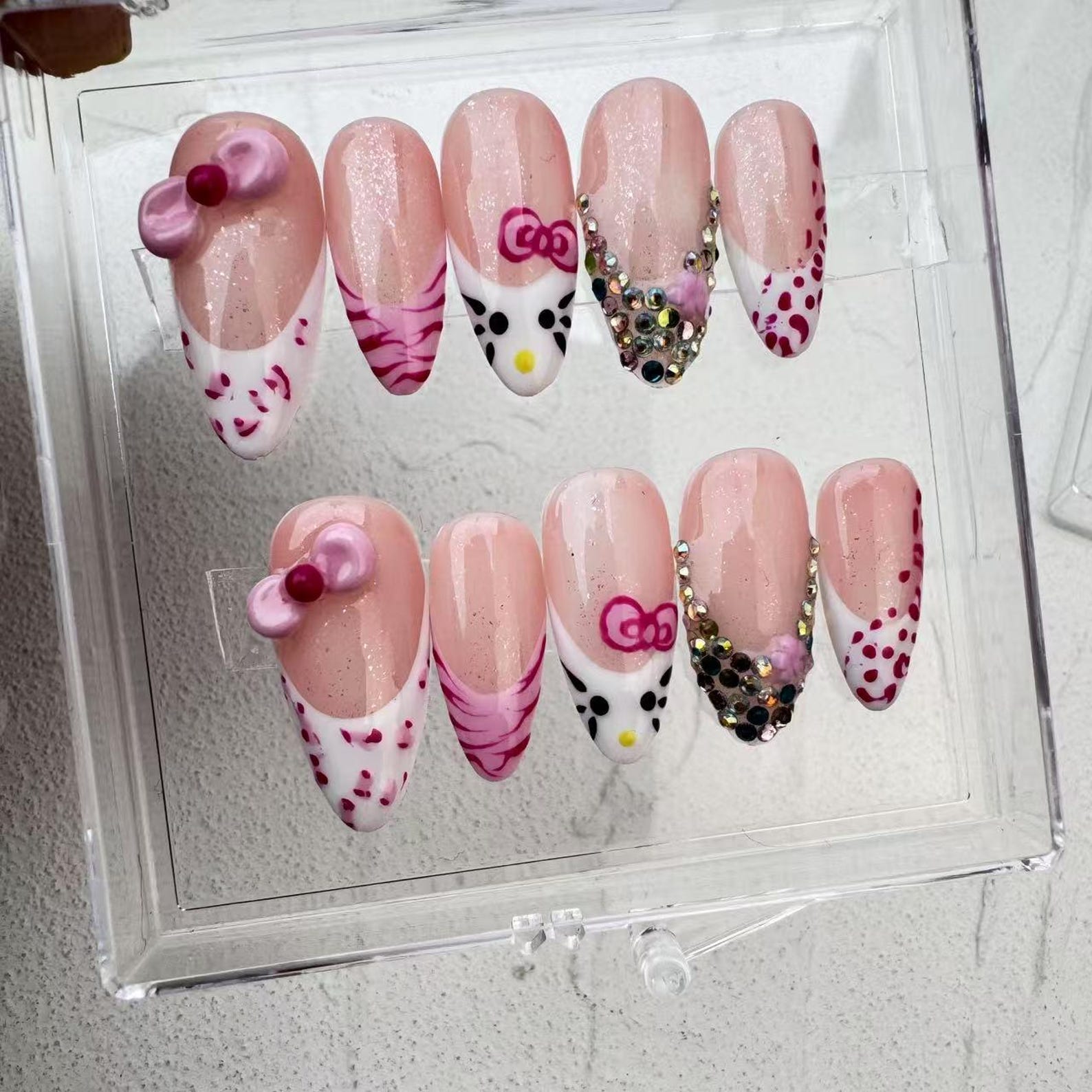 Pink Cute Handmade Press on nails - Summer Nails