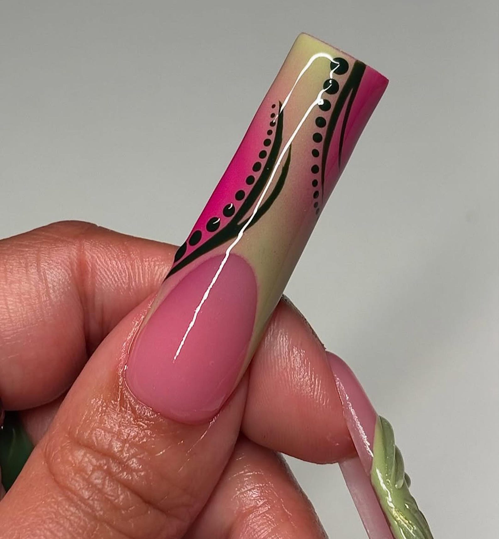 Rhinestone Lily Flower Handmade Press on nails - Summer Nails