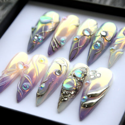 Slay Purple Ice Handmade Press on nails - Summer Nails