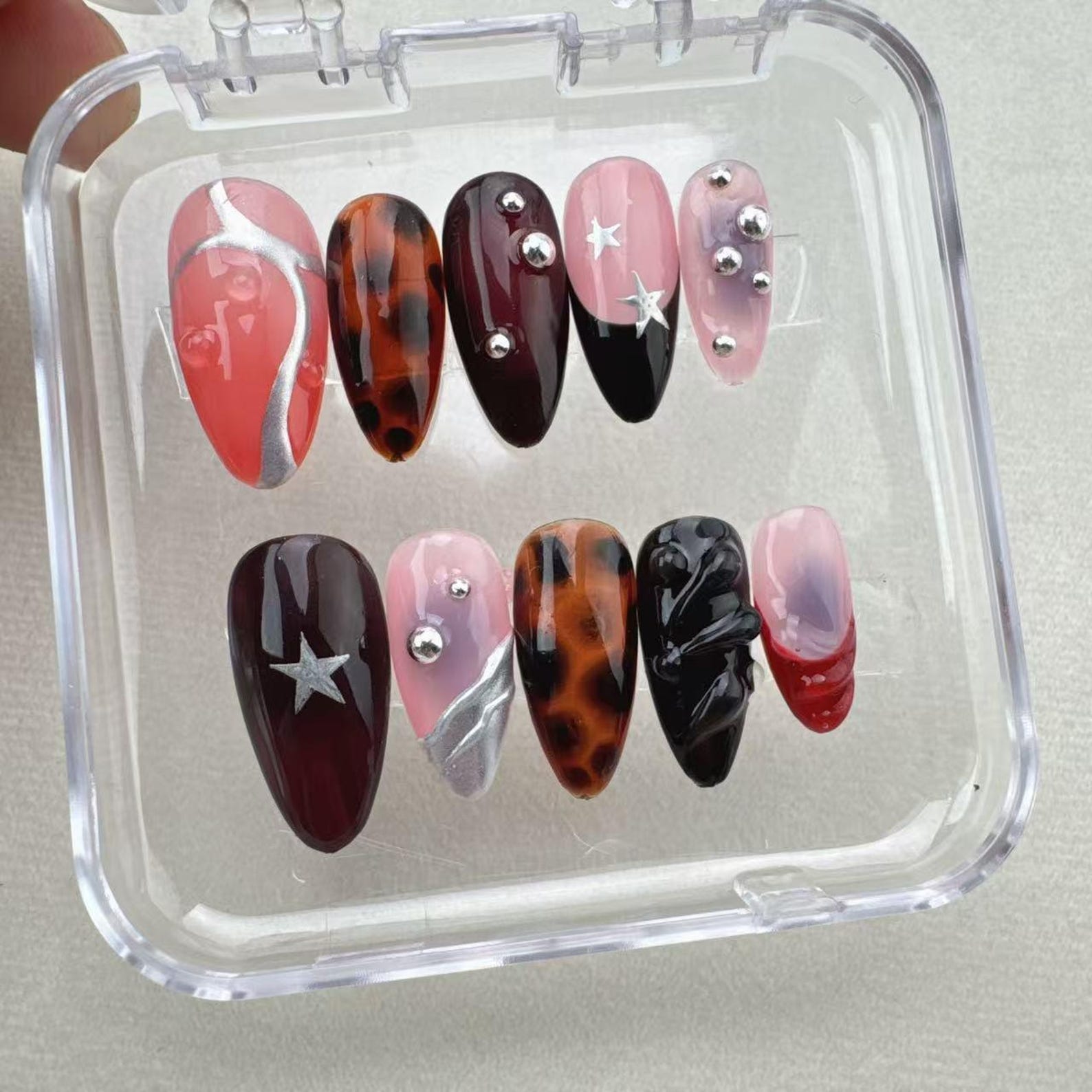 Star Summer Handmade Press on nails