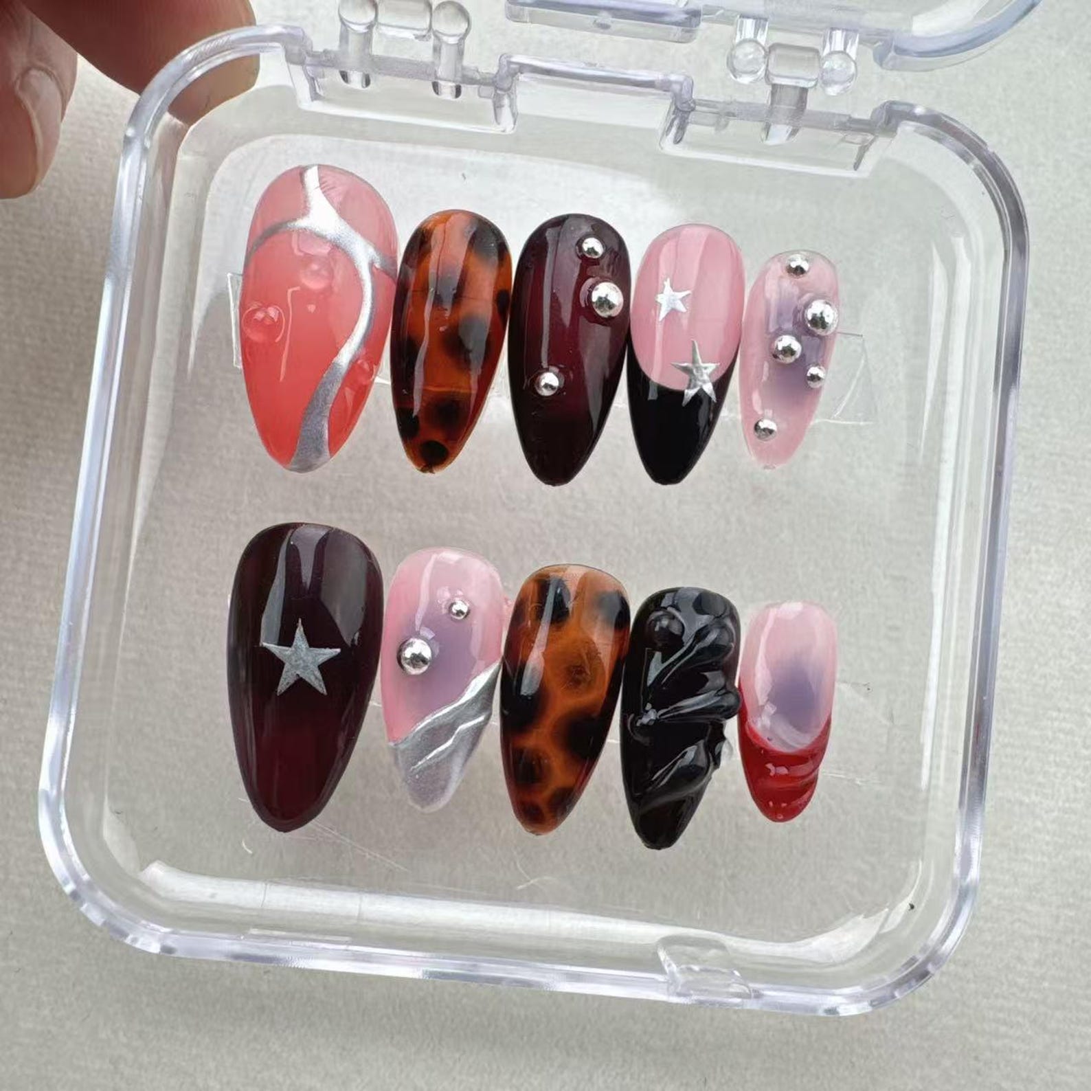 Star Summer Handmade Press on nails