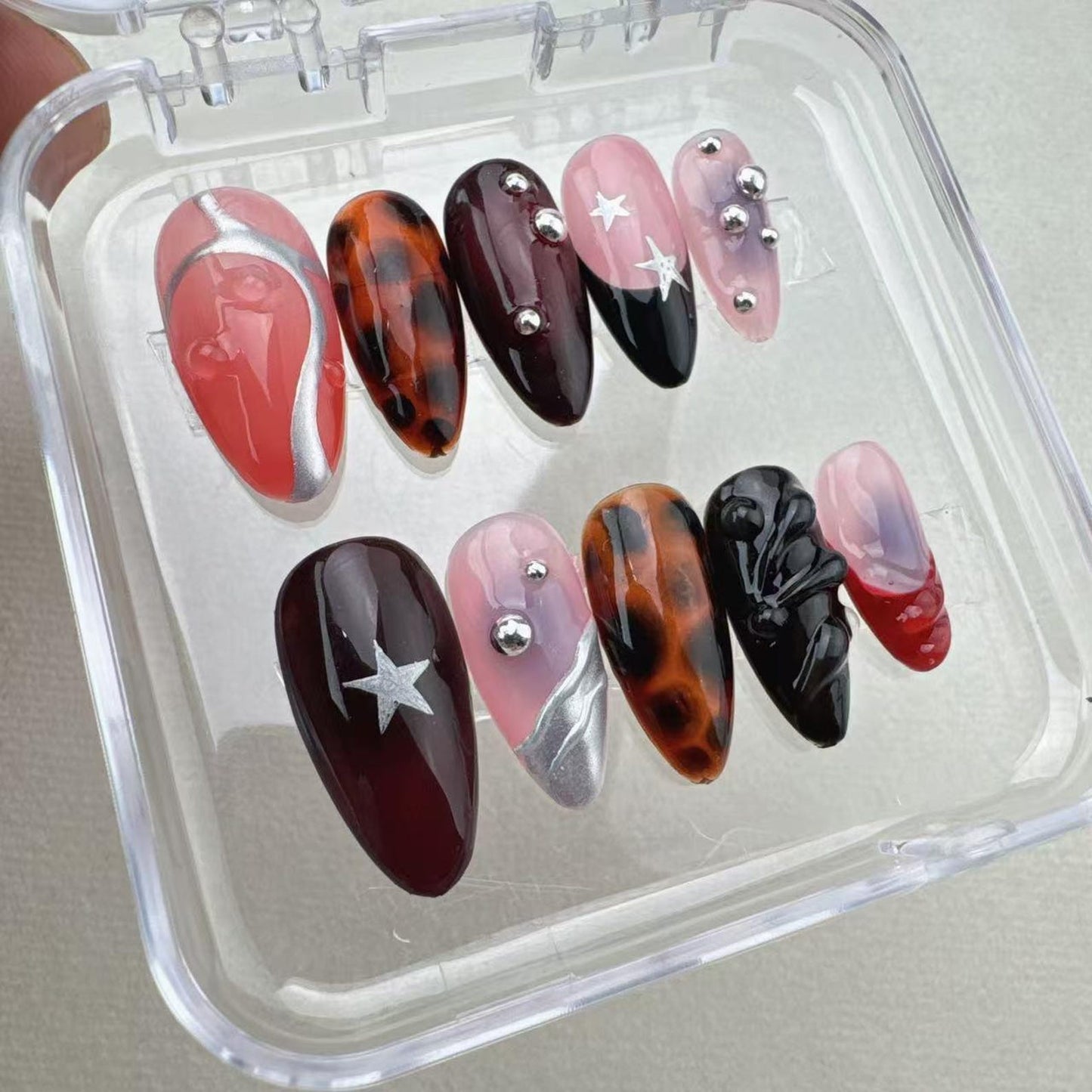 Star Summer Handmade Press on nails