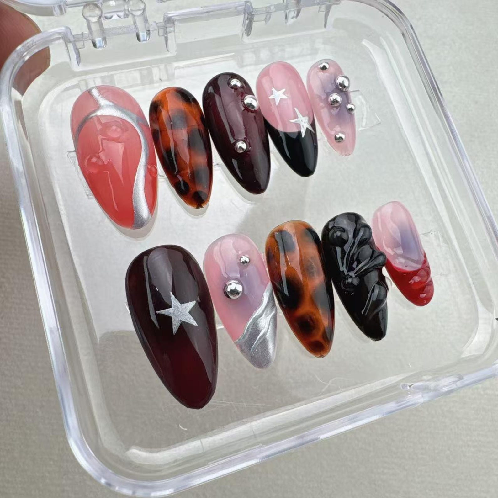 Star Summer Handmade Press on nails