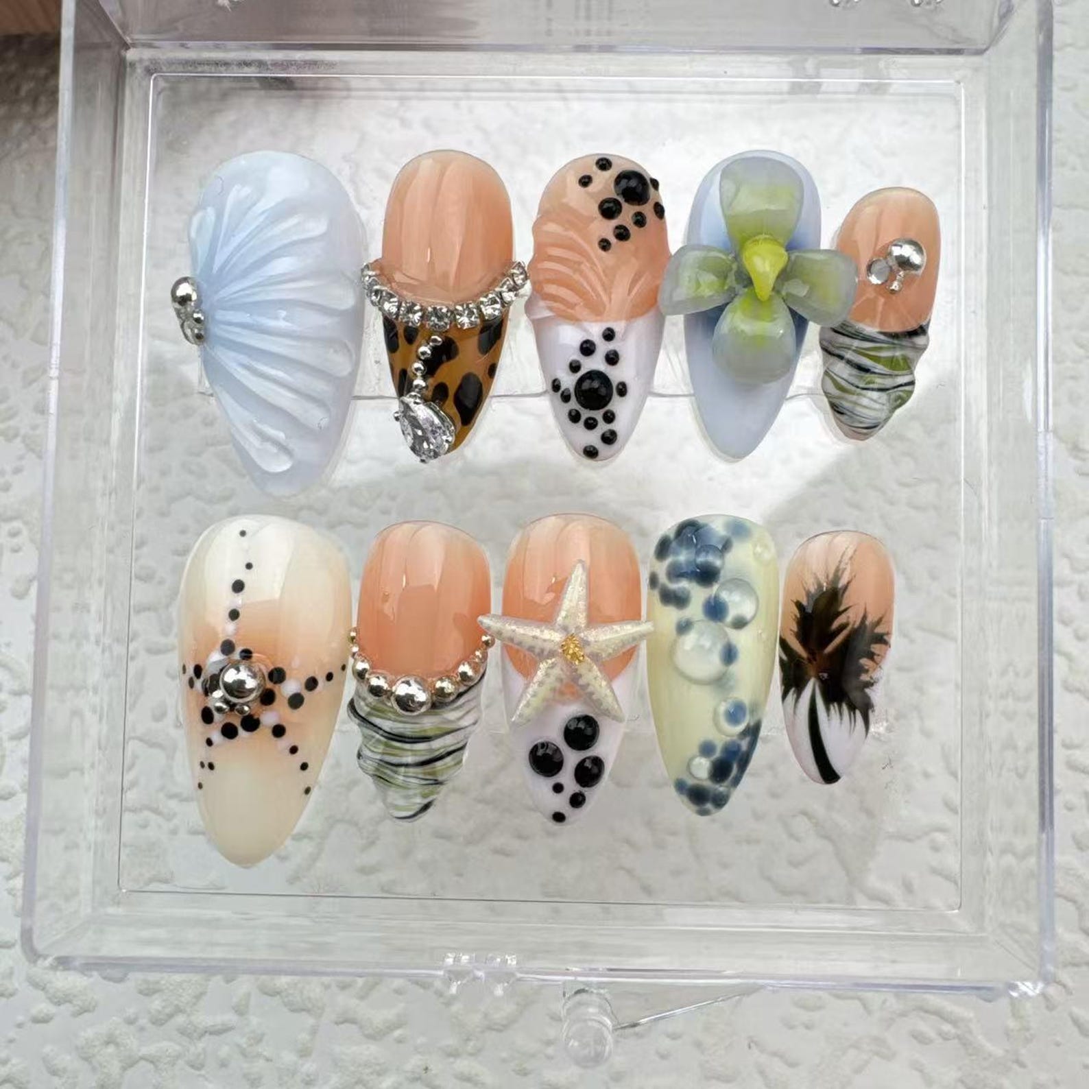 Starfish Summer Handmade Press on nails