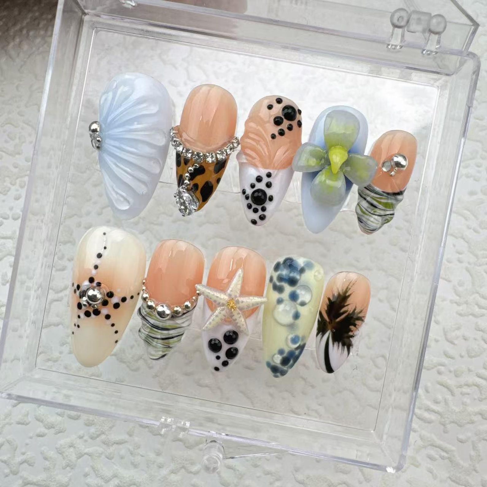 Starfish Summer Handmade Press on nails