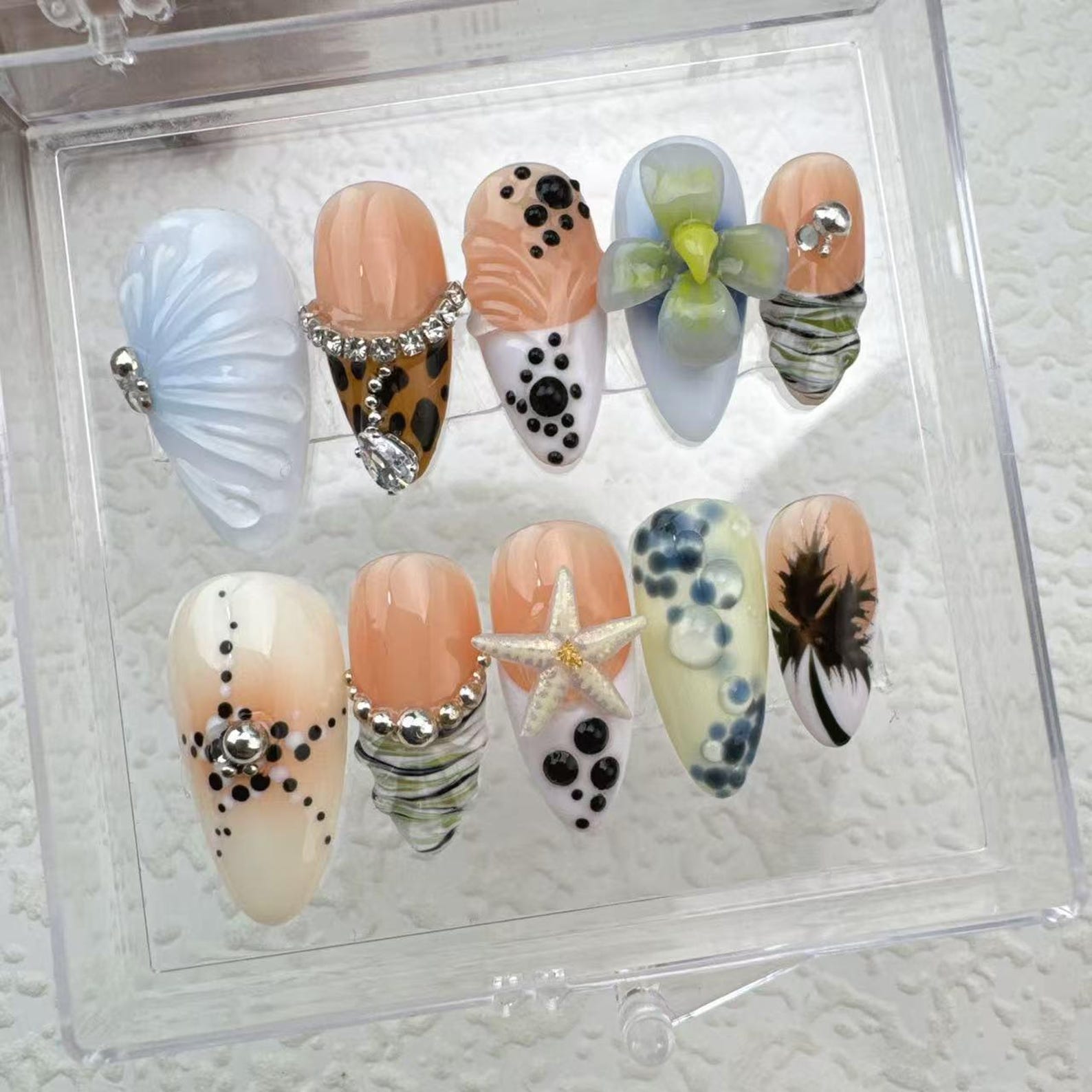 Starfish Summer Handmade Press on nails