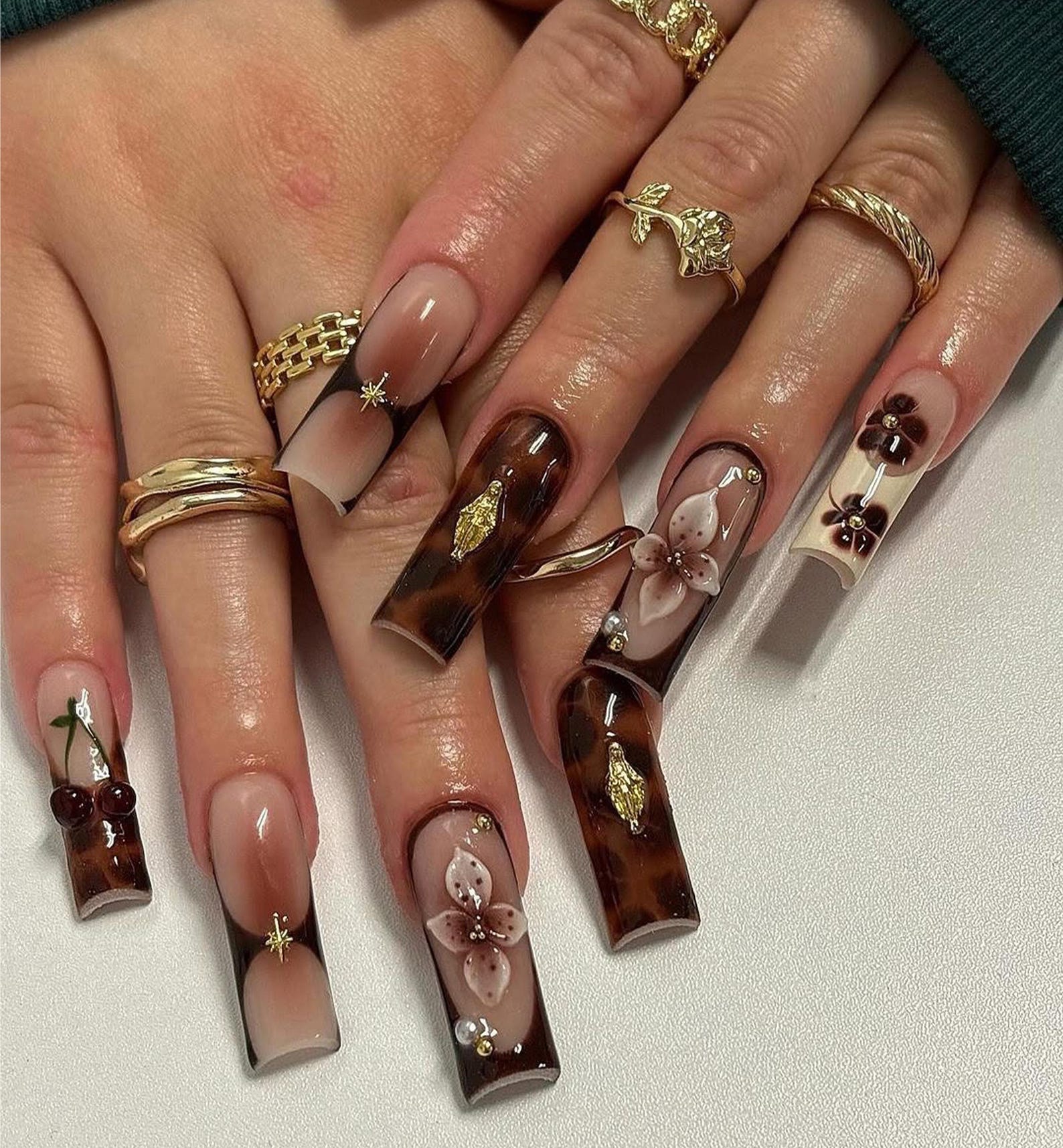 Tortoiseshell Handmade Press on nails