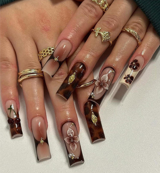Tortoiseshell Handmade Press on nails