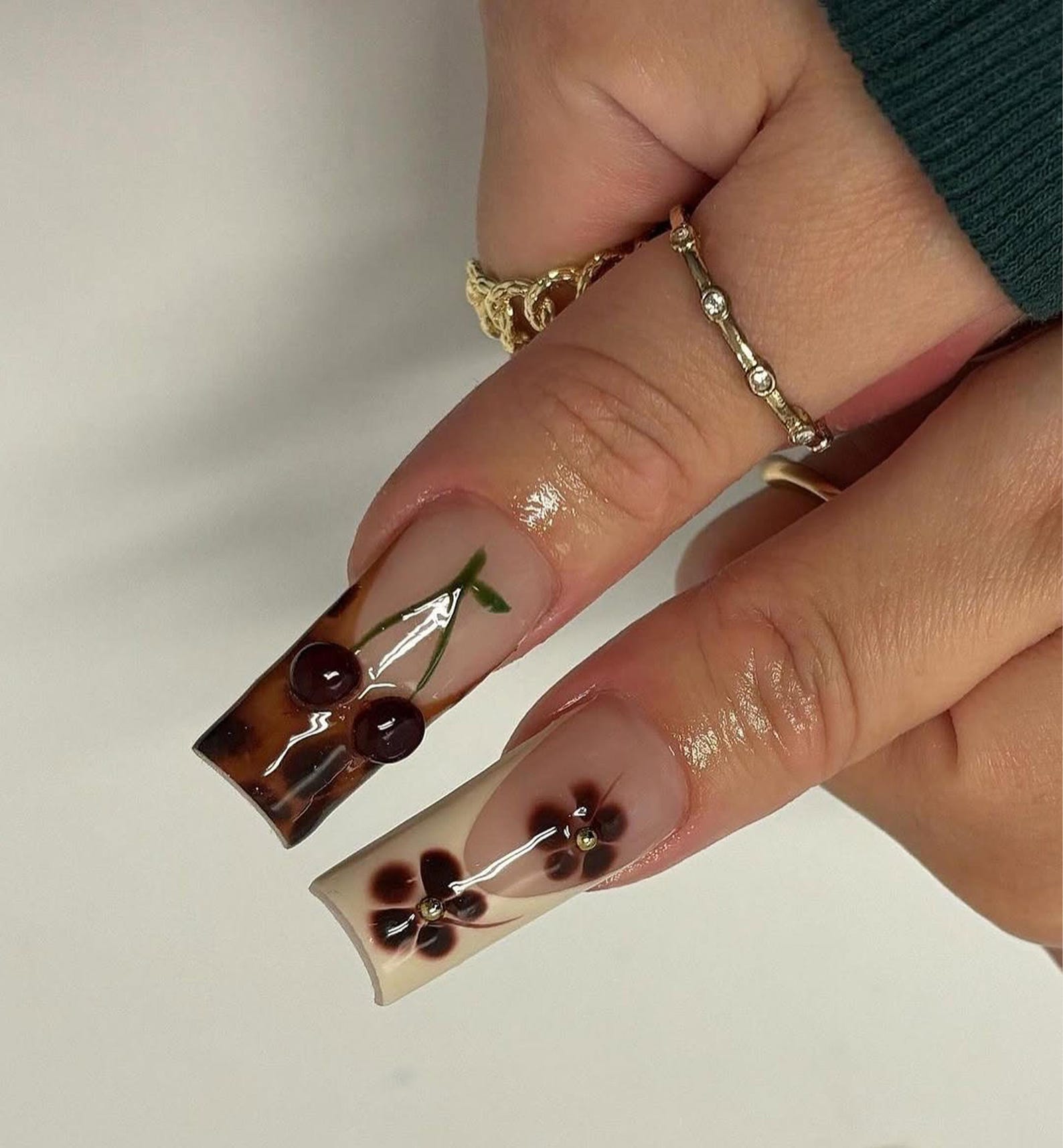 Tortoiseshell Handmade Press on nails