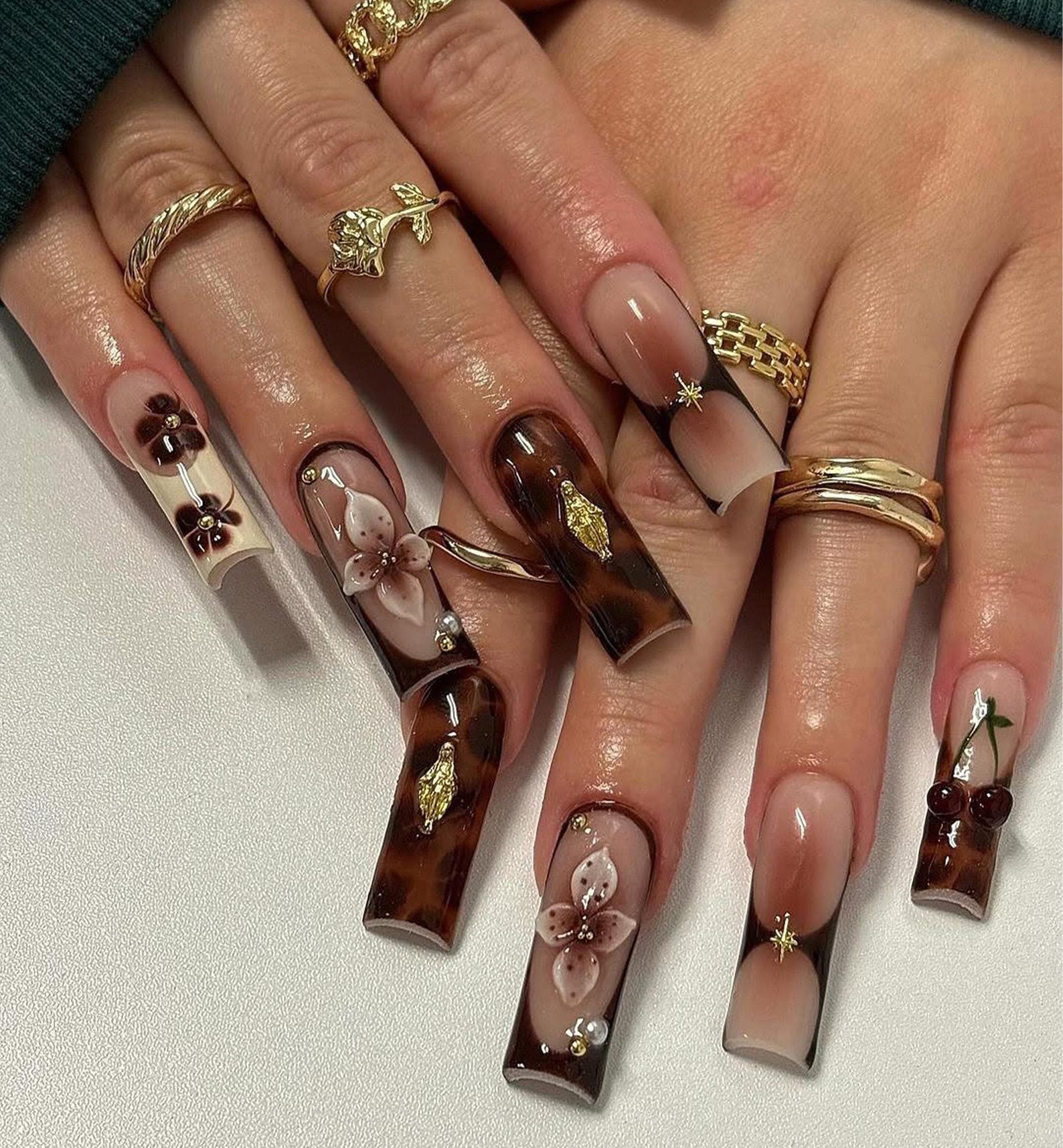 Tortoiseshell Handmade Press on nails