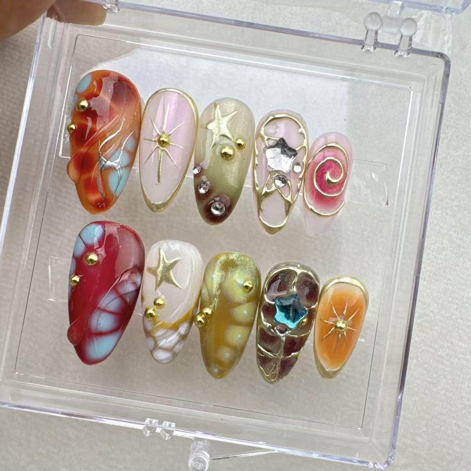 Tropical Handmade Press on nails - Summer Nails