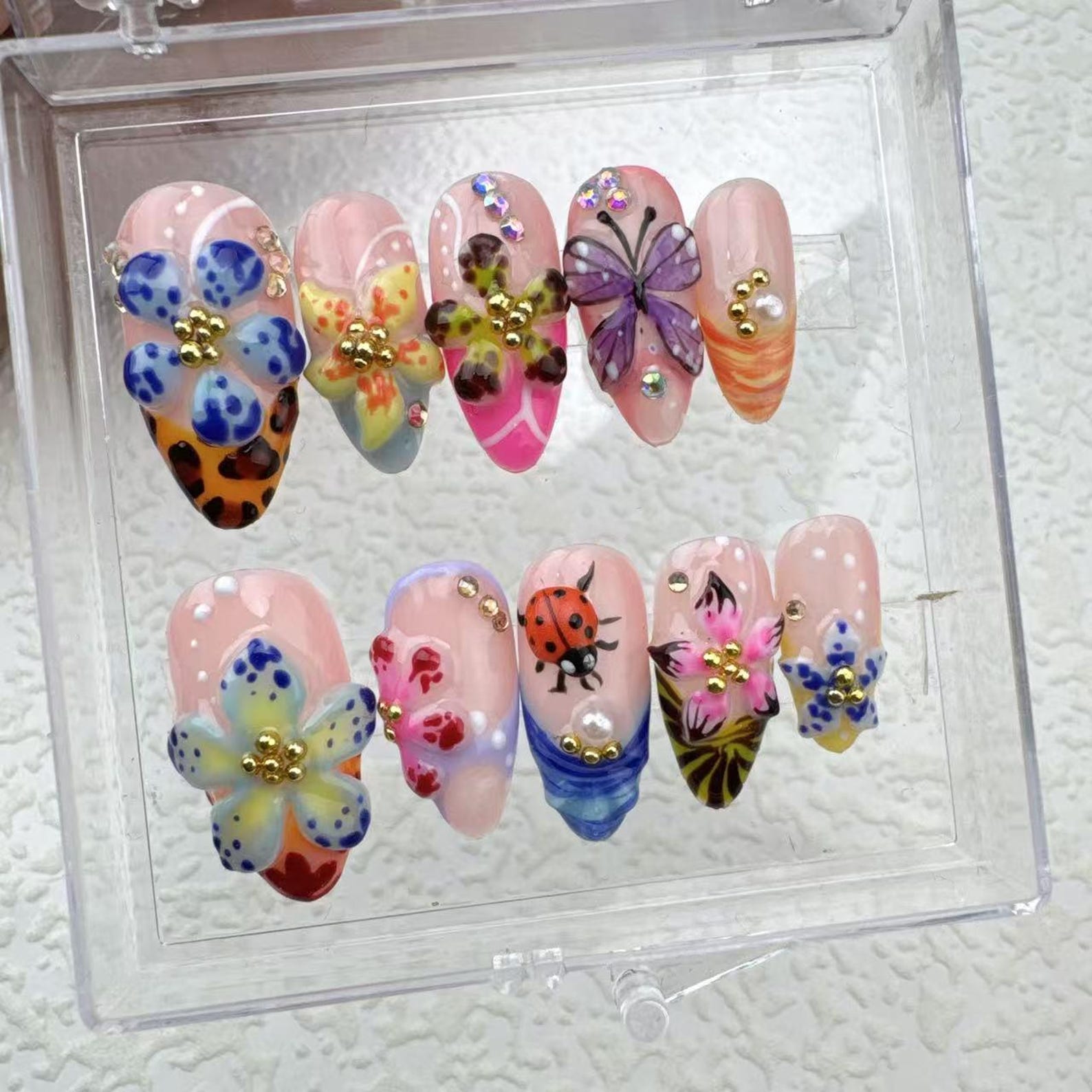 Tropical Love Flower Press on nails - Summer Nails