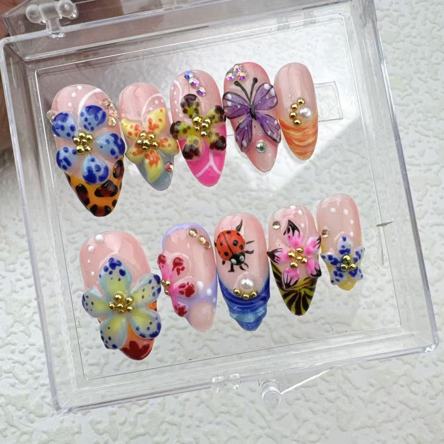 Tropical Love Flower Press on nails - Summer Nails